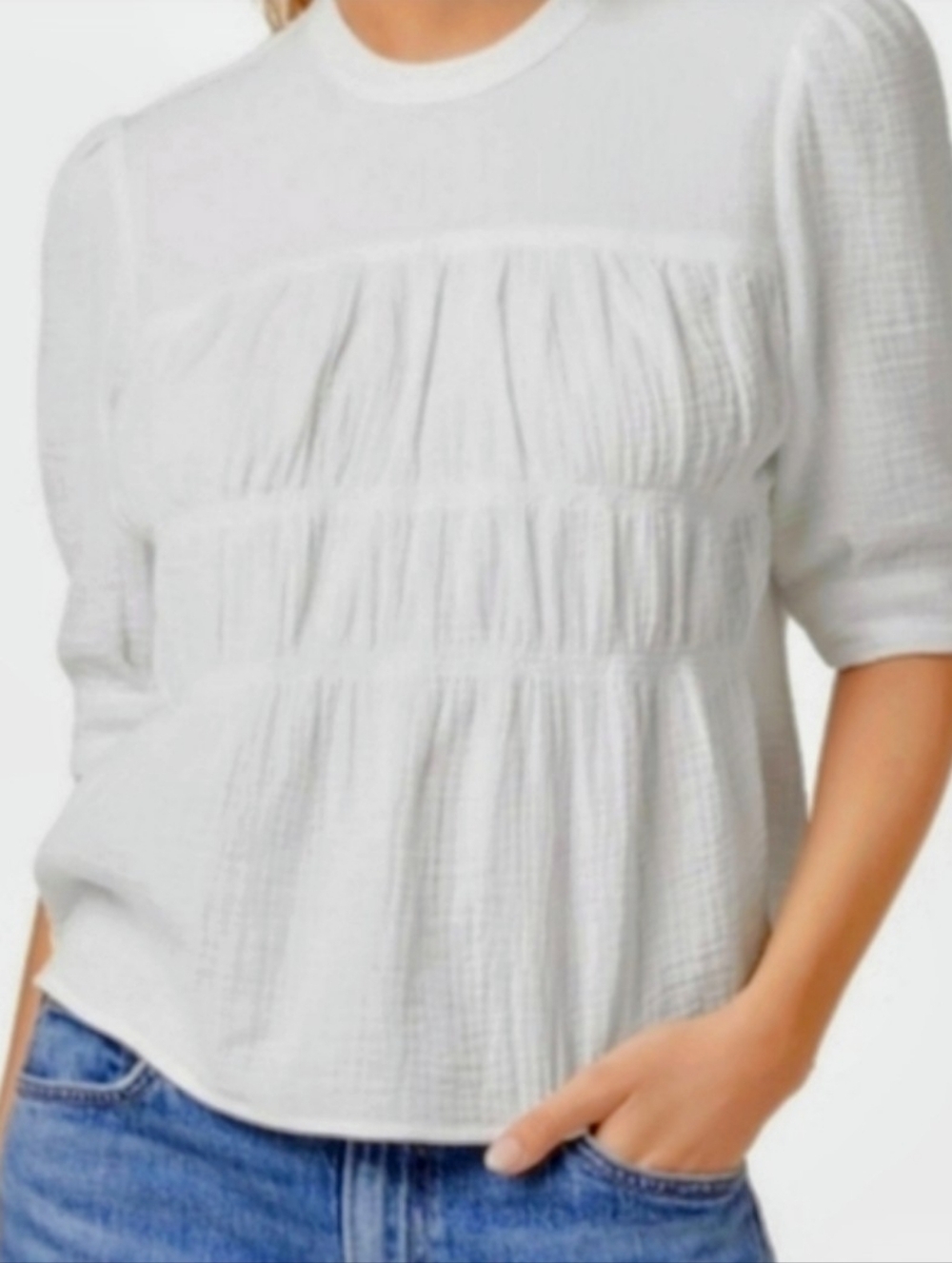Joe's jeans black smocked top